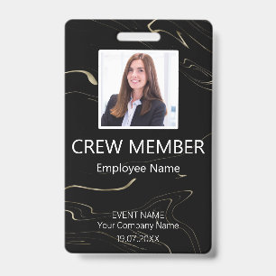 Custom Crew Member Barcode Event Marbling Badge