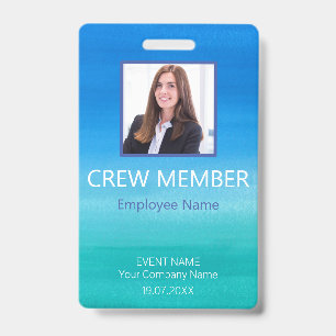Custom Crew Member Event Blue Badge