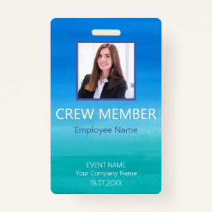 Custom Crew Member Event Blue Badge