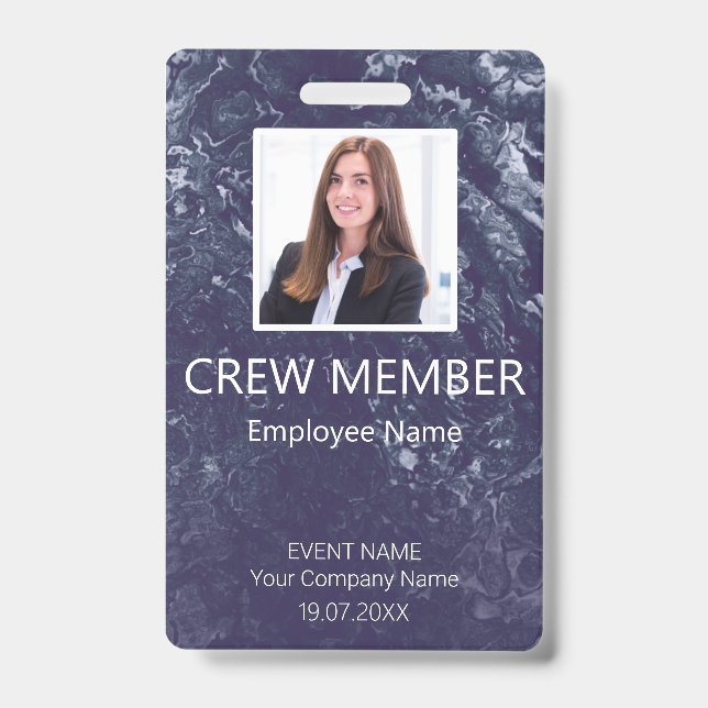 Custom Crew Member Event Blue Badge (Front)