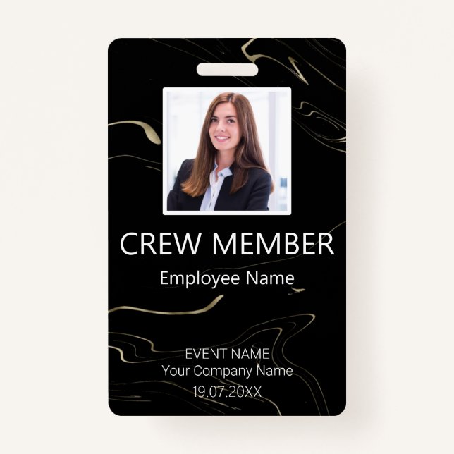 Custom Crew Member Event Marbling Badge (Front)
