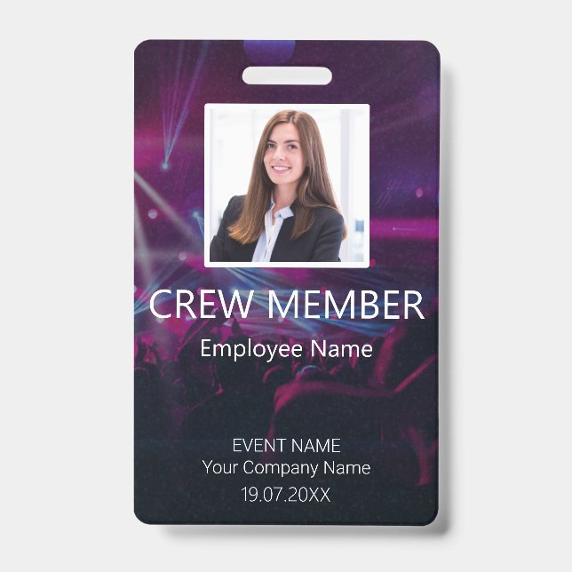 Custom Crew Member Event  Purple Badge (Front)
