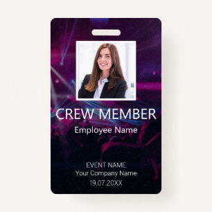 Custom Crew Member Event  Purple Badge