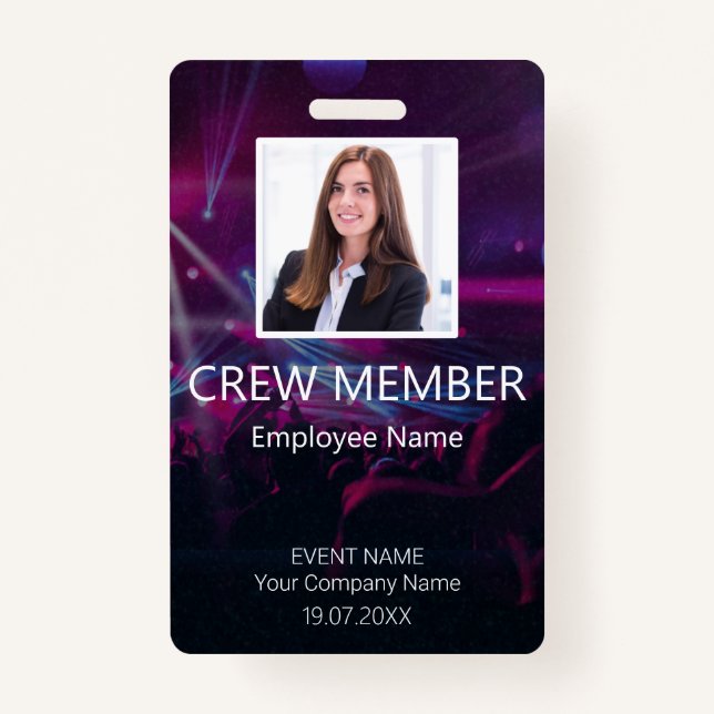 Custom Crew Member Event  Purple Badge (Front)