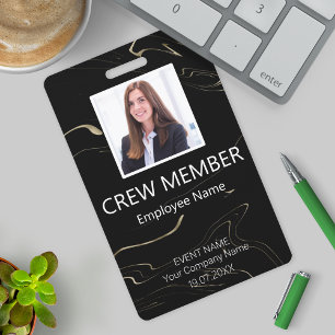 Custom Crew Member QR Code Event Marbling Badge