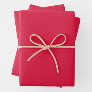 Custom Crimson Red Wrapping Paper Set (3 Sheets)