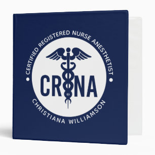 Custom CRNA Certified Registered Nurse Anesthetist Binder