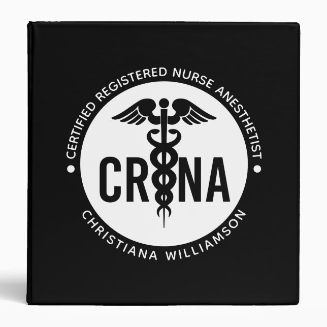 Custom CRNA Certified Registered Nurse Anesthetist Binder (Front)