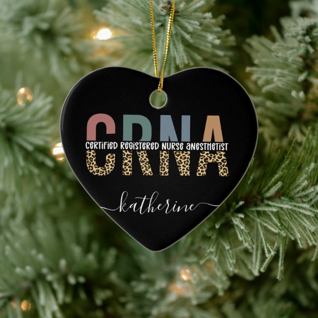 Custom CRNA Certified Registered Nurse Anesthetist Ceramic Ornament (Tree)