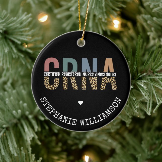 Custom CRNA Certified Registered Nurse Anesthetist Ceramic Ornament (Tree)