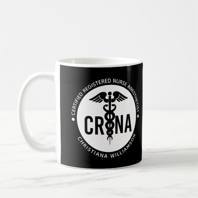 Custom CRNA Certified Registered Nurse Anesthetist Coffee Mug (Left)
