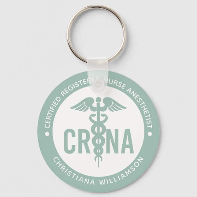 Custom CRNA Certified Registered Nurse Anesthetist Keychain (Front)