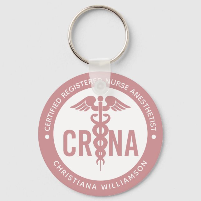 Custom CRNA Certified Registered Nurse Anesthetist Keychain (Front)