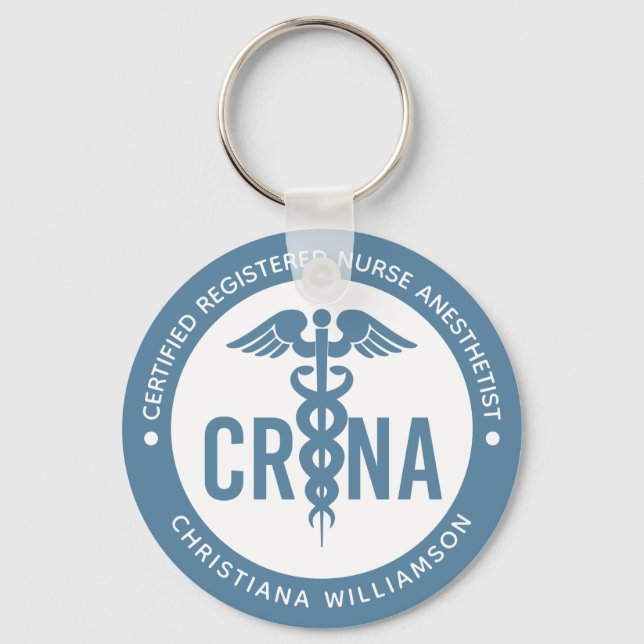 Custom CRNA Certified Registered Nurse Anesthetist Keychain (Front)