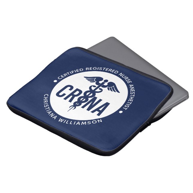 Custom CRNA Certified Registered Nurse Anesthetist Laptop Sleeve (Front Top)