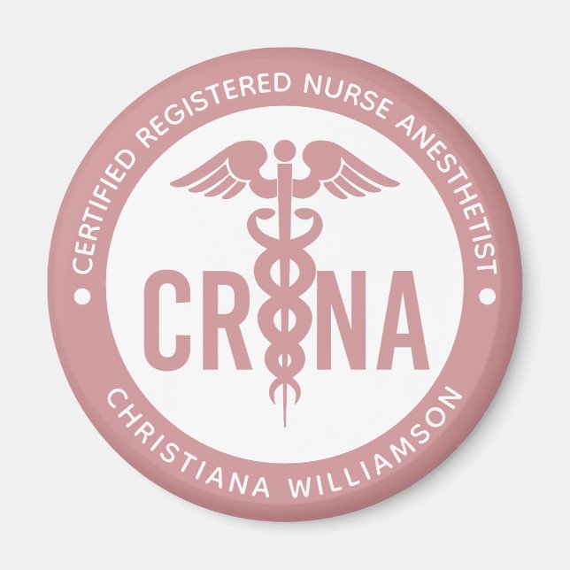 Custom CRNA Certified Registered Nurse Anesthetist Magnet (Front)