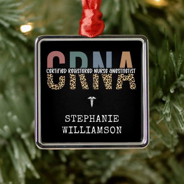 Custom CRNA Certified Registered Nurse Anesthetist Metal Ornament (Tree)