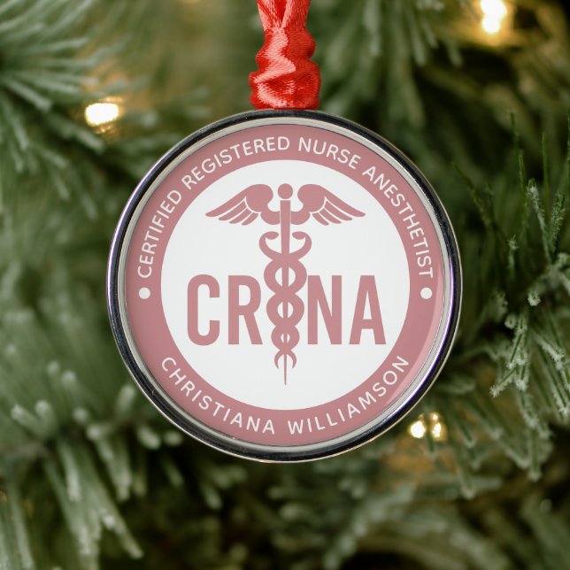 Custom CRNA Certified Registered Nurse Anesthetist Metal Ornament (Tree)