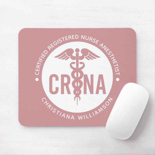 Custom CRNA Certified Registered Nurse Anesthetist Mouse Pad (With Mouse)
