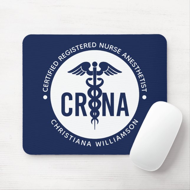 Custom CRNA Certified Registered Nurse Anesthetist Mouse Pad (With Mouse)
