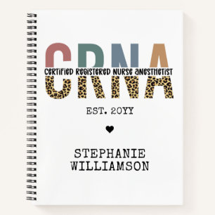 Custom CRNA Certified Registered Nurse Anesthetist Notebook