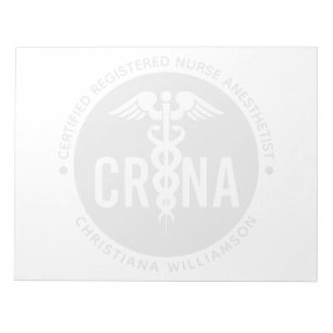 Custom CRNA Certified Registered Nurse Anesthetist Notepad