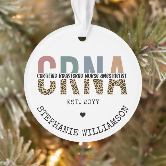 Custom CRNA Certified Registered Nurse Anesthetist Ornament (Tree)
