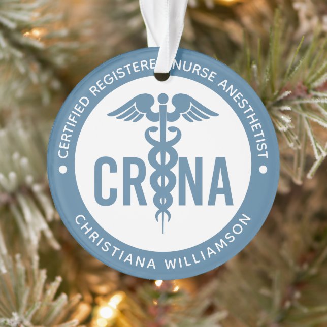 Custom CRNA Certified Registered Nurse Anesthetist Ornament (Tree)