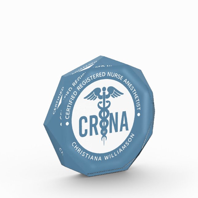 Custom CRNA Certified Registered Nurse Anesthetist Photo Block (Left)