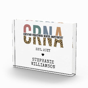 Custom CRNA Certified Registered Nurse Anesthetist Photo Block
