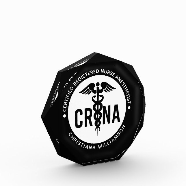 Custom CRNA Certified Registered Nurse Anesthetist Photo Block (Left)