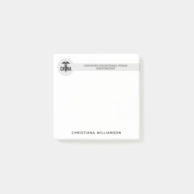 Custom CRNA Certified Registered Nurse Anesthetist Post-it Notes (Front)