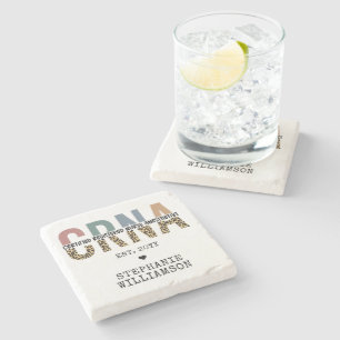Custom CRNA Certified Registered Nurse Anesthetist Stone Coaster