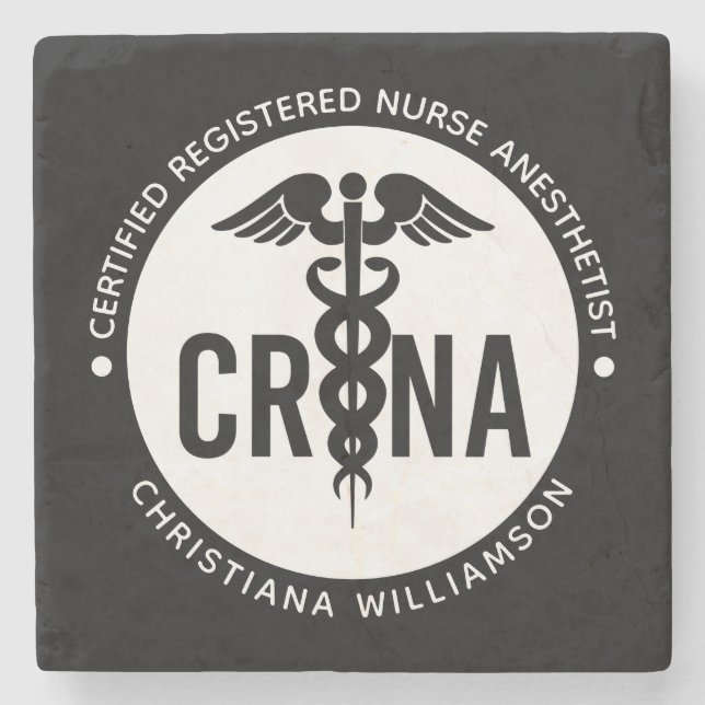 Custom CRNA Certified Registered Nurse Anesthetist Stone Coaster (Front)