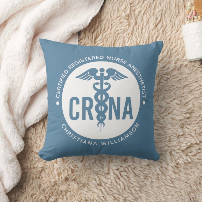 Custom CRNA Certified Registered Nurse Anesthetist Throw Pillow (Blanket)