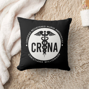 Custom CRNA Certified Registered Nurse Anesthetist Throw Pillow