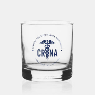 Custom CRNA Certified Registered Nurse Anesthetist Whiskey Glass