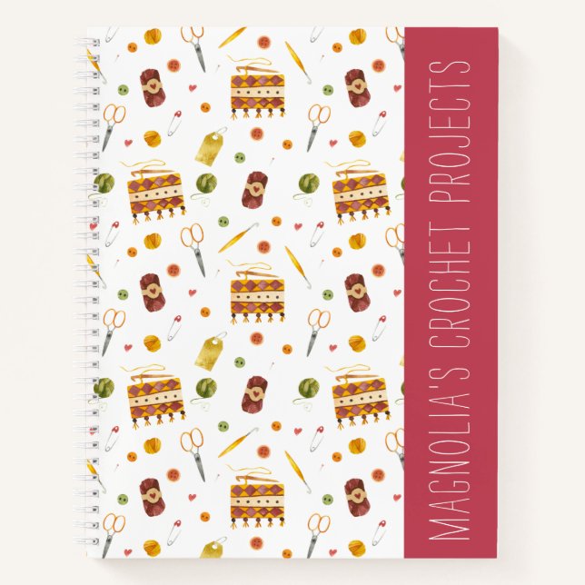 Custom Crochet Yarn Hooks Pattern Notebook (Front)