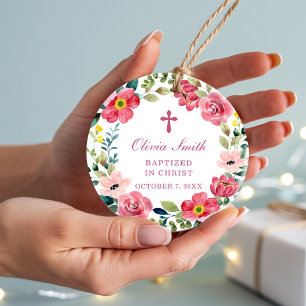 Custom Cross Baptism Ornaments Gift 