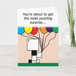 CUSTOM Crossword Puzzle Birthday Card (11x11 Grid)