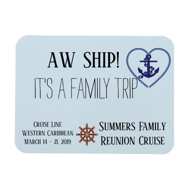 Custom Cruise Door Family Personalized Aw Ship! Magnet (Horizontal)