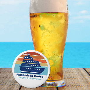 Custom Cruise Ship Family Trip Sunset Keepsake Bottle Opener