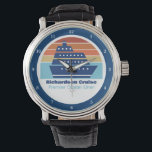 Custom Cruise Ship Ocean Liner Sunset Captain Watch<br><div class="desc">Cool custom cruise ship wristwatch for your family reunion or spring break trip to Bermuda,  The Bahamas,  or The Caribbean. Customize this cute keepsake for an ocean liner worker or boat captain.</div>