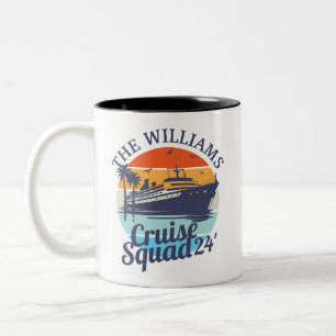Custom Cruise Squad Family Group Friends Sunset Two-Tone Coffee Mug