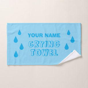 Custom crying towel with blue tear drops