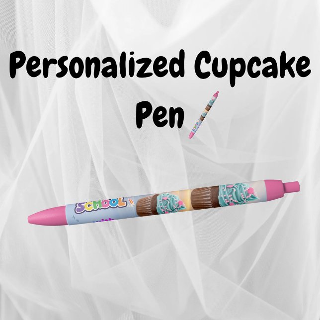 Custom Cupcake Back to School Pen Black Ink  (Creator Uploaded)