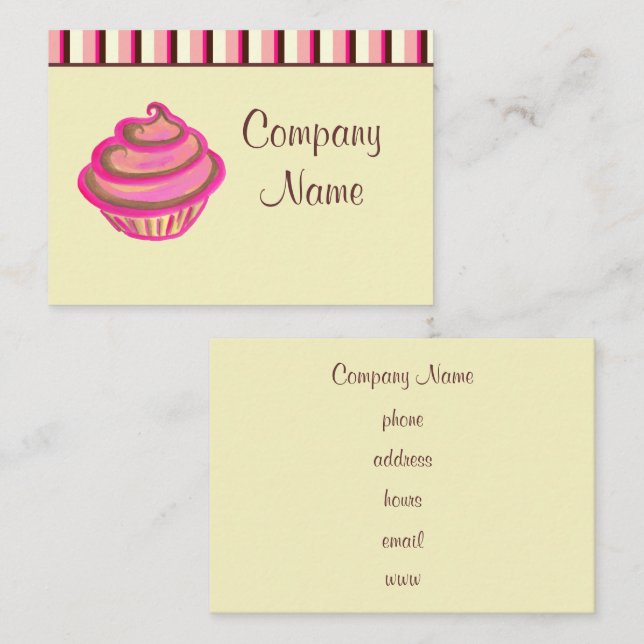 Custom Cupcake Bakery Business Cards (Front/Back)