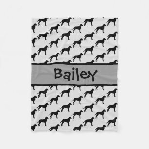 Custom Curly-Coated Retriever Dog Silhouette Fleece Blanket