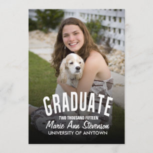 Custom curve modern graduate announcement