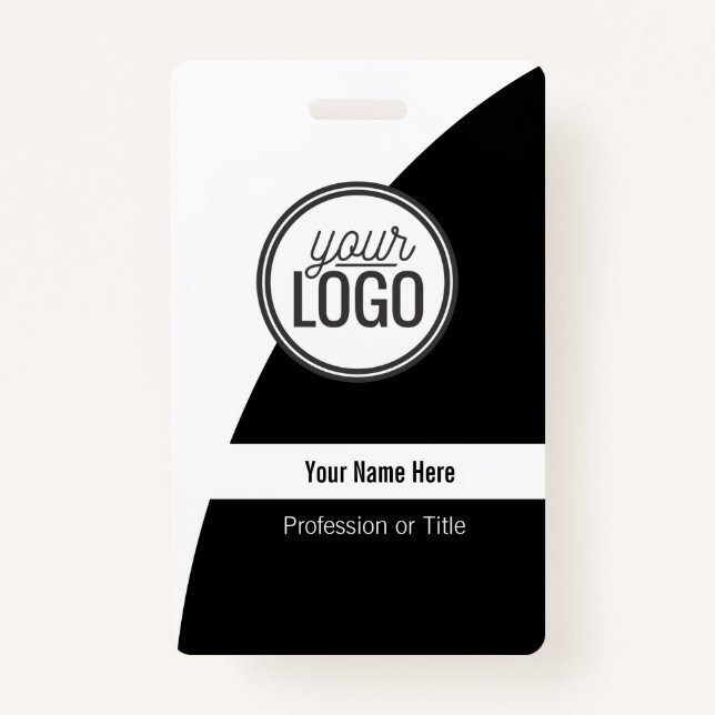 Custom Curved Colour Block Professional Name Badge (Front)